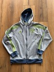 Seattle Sounders Fc Retro Adidas Full Zip Hoodie Gray Green Men s Large Mls 2012