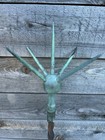 40    Victorian Lighting Rod Thistle Verdigris Bronze Iron Gothic Antique 