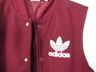 Adidas Maroon white Bomber Snap Collegiate Jacket Embroidered Logo Youth Sz 9-10