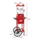 Popcorn Machine With Cart 10oz Kettle Home Theater Popcorn Maker Wheels 3 Spoons