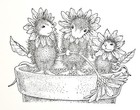 Spring Blossoms House Mouse Stampabilities Rubber Stamp Hmjr1051 Flower Pot K333
