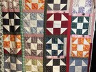 Vintage Handmade Hand Stitched Patchwork Quilt Squares 84    X  69   
