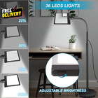 Magnifying Glass With Light And Stand 5x 36 Led Dimmable Floor Magnifying Lam   