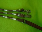 Victor Vintage Beautiful Rolled Leather Ferrule Romal Reins sterling Conchos