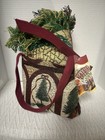 Vintage Tapestry Christmas Afghan Throw With Matching Bag New With Tag 48x60