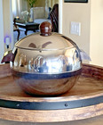 Vtg Mcm West Bend Penguin Ice Bucket Hot Cold Server Bakelite Handles W tongs