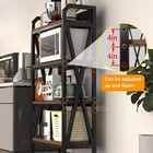 4-level Kitchen Shelves Black For Kitchen And Living Room Convenient Storage