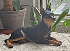 Miniature Pinscher Dog Statue Danbury Mint Min Pin Doberman Puppy Retired Rare 