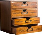 4-drawer Desktop Organizer Wooded Filing Cabinet Multi-functional Office Storage