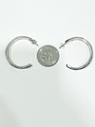 Dazzling Zuni Indian Sterling Silver Inlay Half Hoop Earrings W  Blue Fire Opal