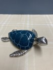 Sea Turtle Figurine Blue And Silver 