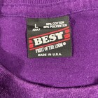 Vintage Fruit Of The Loom T Shirt Mens L Purple Sitting Bull Single Stitch 90s