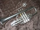 F  Besson Paris Brevete Long Cornet Silver Plated Vintage With Case Mouthpiece