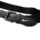 Nike Youth Elastic Baseball Belt Black White Swoosh Logo Adjustable One Size