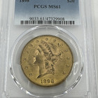 1898 P  20 Liberty Gold Double Eagle Pcgs Ms 61   Rare In 61    Cpg    4000