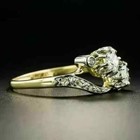 1 30ct Round Cut Moissanite Vintage Art Deco Wedding Ring 14k Yellow Gold Plated