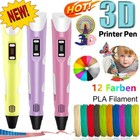 12 Color 3d Printing Pen 3d Drawing Pen With Led Display  Filament Kid Gift -