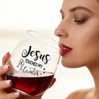 Jesus Touched My Water Wine Glass 15 Oz Jesus-themed Scratch-resistant Glass For