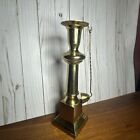 Vintage Large Brass Candlestick Holder With Square Base 11 3 4    Tall X 3 3 8wide