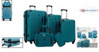 Hardside Expandable Spinner Luggage Set 5 Piece Teal Travel Durable Lightweight