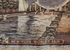 1939 New York World s Fair Tapestry Vintage Trylon Perisphere Rare Ny Made