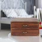 Vintage Wooden Drawer Storage Cabinet With 2 Drawers Compact Desktop Organizer