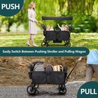 Wagon Stroller For 4 Kids Lightweight Folding Baby Stroller   With 5-point Harne