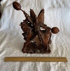 Rare Chinese Wood Carved Emperor   Warrior On Horse