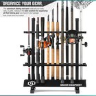  savior  24-48 Fishing Rod Rack Floor Stand Garage Pole Holder Display Organizer