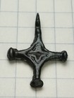 Ancient Medieval Bronze Cross Pendant 11th C Orthodox Miniature  Double-sided