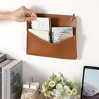 Wall Mount Pu Leather Mail Holder Wall File Organizer 9 9x8 3x1 2 In