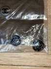 Authentic Chanel Cc Logo Rhinestone Heart  Button W Fabric Swatch