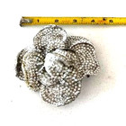 Luxury Large Rhinestone Flower Brooch   Glamorous Sparkling Statement Pin