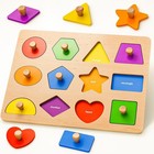 Wooden Shape Peg Puzzles For Toddlers 1 2 3  Old Boys Girls Gifts  Shape Sort   