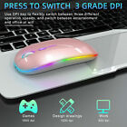 2 4ghz Wireless Optical Mouse Usb Rechargeable Rgb Cordless Mice For Pc Laptop
