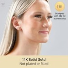 Solid 14k Gold 7x5mm Solitaire Gemstone Stud Earrings For Women Citrine