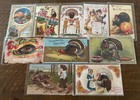 Lot Of 10 Antique thanksgiving Postcards turkeys pilgrim pumpkins children d858