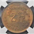 1947   Belgian Congo 2 Francs  Ngc   Ms 65    Nice Gem Coin      1130