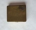 Antique 20s - 30s Gold Metal Decorative Powder Lipstick Compact Art Deco Vintage