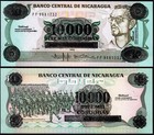 Nicaragua 10000 On 10 Cordobas 1989  Unc  5 Pcs Lot  Consecutive  P-158