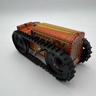 Marx Tin Litho Wind Up Crawler Tractor Orange Yellow 1950s Works Vintage Toy