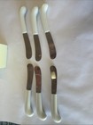Vintage Spreader Set With Storage Block  1960   s blue Floral Banding