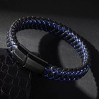 Medical Alert Bracelet Cuff Bangl Braided Leather    blood Thinner    Black Clasp