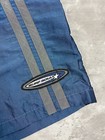 Vintage 90s Surf Soul Board Shorts Nylon Blue Gray Stripes Surf Surfing
