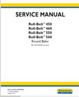 New Holland Roll-belt 450 460 550 560 Round Baler Service Repair Manual Pdf Usb