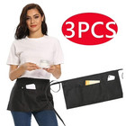 New 3 Pack Waist Aprons 3 Pockets Waitress Server Waiter Apron Women Men Black