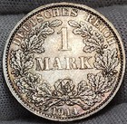 1914 A Germany Mark     90  Silver     Km 14   Choice Au   World War I     Gb-14a-2
