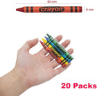 Lucky Art 20 Sets Of 4 Packs  80 Count  Standard Size Crayons - Mini Crayon Pack