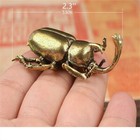 3pcs Solid Brass Insect Figurine Beetle Statue Home Animal Decor Ornament Usa
