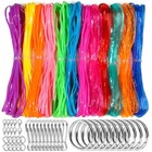  Lanyard String Kit  12 Colors Plastic String Lacing Cord  Glossy glitter